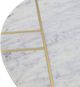 A & B Home Brass Inlay Round Table with Marble Base-3