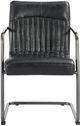 Moe's Home Collection Ansel 2-Piece Black Leather Dining Arm Chair Set-1