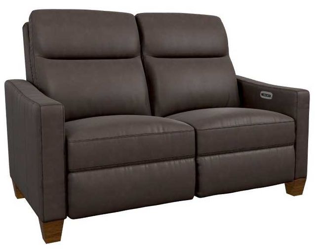 La-Z-Boy® Quinault Dark Chocolate Leather Power Reclining Loveseat with Headrest-0