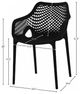 Meridian Furniture Mykonos 4-Piece Black Polypropylene Plastic Outdoor Patio Dining Arm Chair Set-5