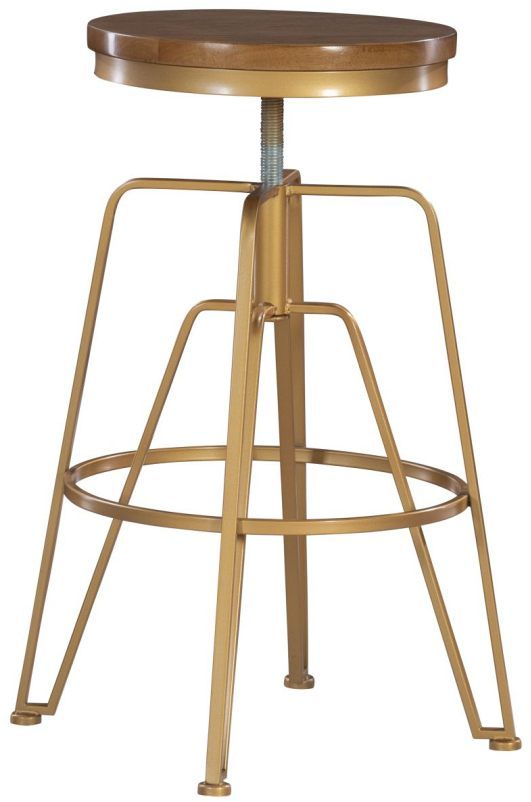 Linon Toby Matte Gold Workshop Stool-1