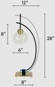 Classy Living 2-Piece Eclipse Aura Gold Table Lamp with Glass Globe Set-1