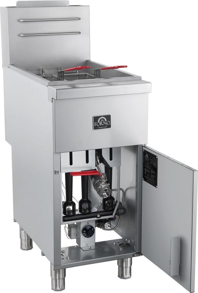 FORNO® 3 Burner Stainless Steel Commercial Natural Gas Deep Fryer  -1