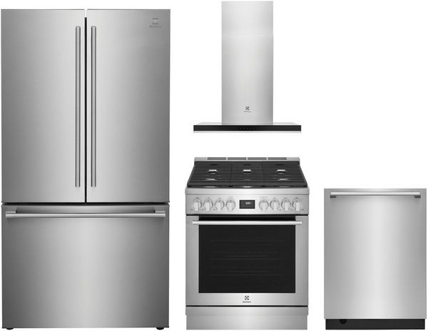 front view of the Electrolux 4 Piece Stainless Steel Kitchen Package