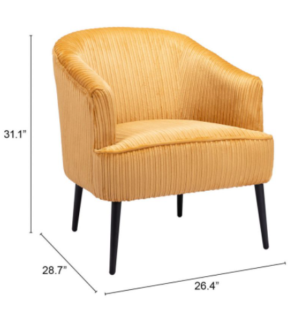 Zuo® Modern Ranier Yellow Accent Chair-3