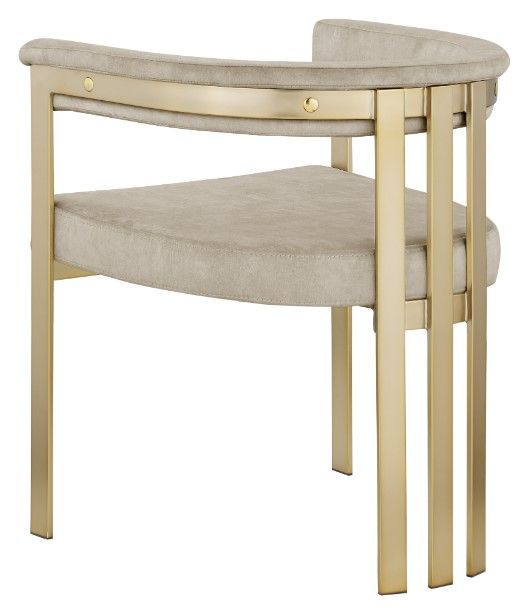 Meridian Furniture Marcello Stone/Brushed Brass Velvet Dining Chair-3