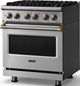 Viking® 5 Series 30" Stainless Steel Pro Style Dual Fuel (NG) Range with Brushed Brass Trim-3