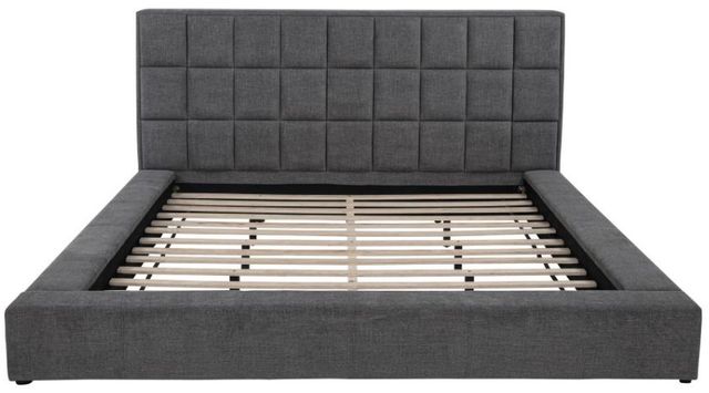 Coaster® Dreux Gray Eastern King Upholstered Platform Panel Bed-3