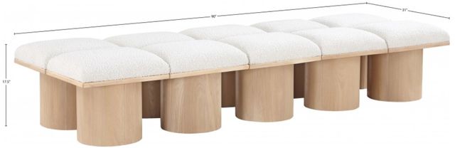Meridian Furniture Pavilion Cream/Natural 90" Modular Bench Set-3