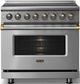 Viking® 5 Series 36" Stainless Steel Pro Style Induction Range with Brushed Brass Trim-3