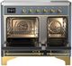 Ilve® Majestic III 40" Blue Gray Pro Style Induction Range with Solid Door and Brass Trim-1