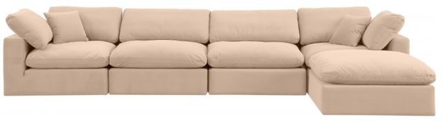 Meridian Furniture Comfy 5-Piece Beige Velvet Sectional -1