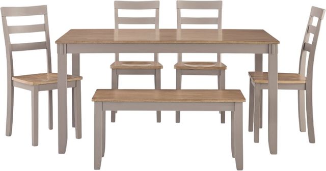 Signature Design by Ashley® Harperfeld 6-Piece Gray/Natural Dining Table Set-2
