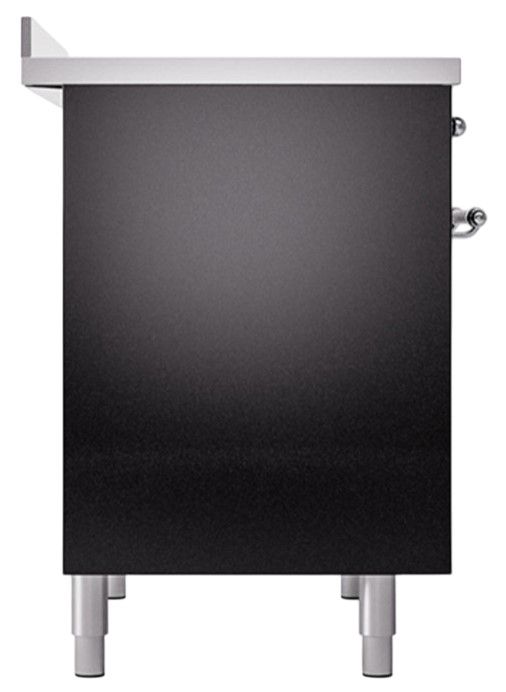 Ilve® Nostalgie II Noblesse 40'' Glossy Black Pro Style Induction Range with Chrome Trim-2