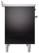 Ilve® Nostalgie II Noblesse 40'' Glossy Black Pro Style Induction Range with Chrome Trim-2