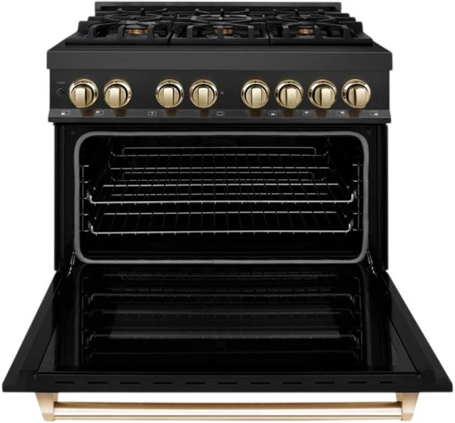 ZLINE Autograph Edition Legacy 36" Black Stainless Steel Pro-Style Dual Fuel Range with 6-Burner Gas Cooktop and Electric Convection Oven-1
