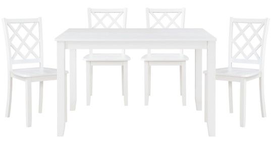 Mazin Furniture Astoria 5-Piece White Dining Set-0