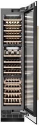 ZLINE Autograph Edition 18 in. 9 Cu. Ft. Triple Zone 68 Bottle Right Hinge Column Wine Cooler in Black Stainless Steel with Champagne Bronze Accents-3