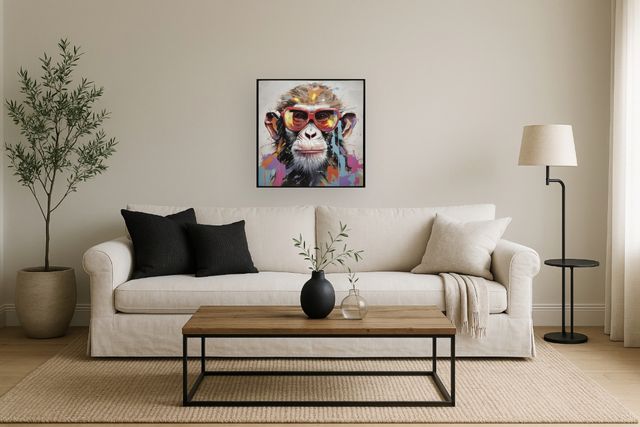 Classy Living Untamed Chimp in Red Shades Wall Art-1
