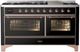 Ilve® Majestic III 60" Glossy Black Pro Style Dual Fuel Natural Gas Range with Triple Glass Door and Copper Trim-0