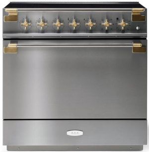 front view of the AGA™ Elise 36" Stainless Steel Slide In Induction Range