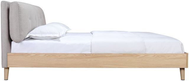 Mazin Furniture Fletcher Beige/Natural Faux King Upholstered Platform Bed-2