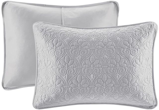 Olliix by Madison Park Grey Full/Queen Quebec Reversible Coverlet Set-4