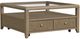 Flexsteel® Reed Glass Top Square Coffee Table with Driftwood Oak Base-0