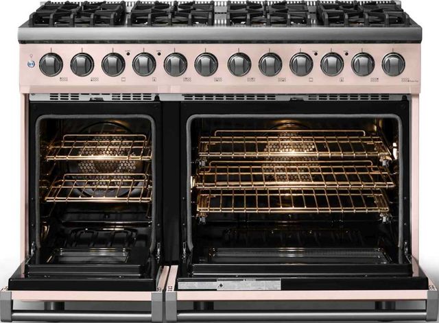 Viking® 5 Series 48" Blush Pro Style Dual Fuel (LP) Range with Polished Chrome Trim-1