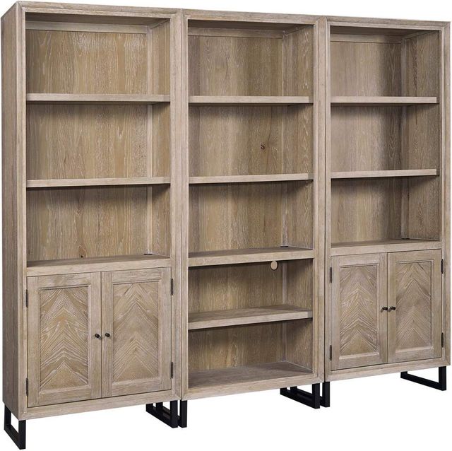 aspenhome® Harper Point Bleached Khaki Door Bookcase-1