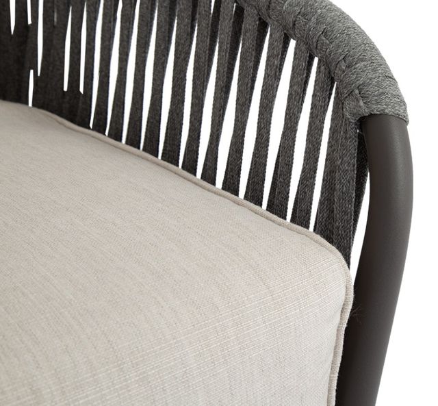 Sunset West Florence Slate Aluminum/Olefin Rope Outdoor Club Chair with Echo Ash Cushion-4