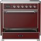 Ilve® Majestic III 36" Burgundy Pro Style Induction Range with Solid Door and Chrome Trim-3