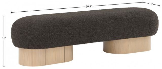 Meridian Furniture Robertson Brown/Natural Bench-2