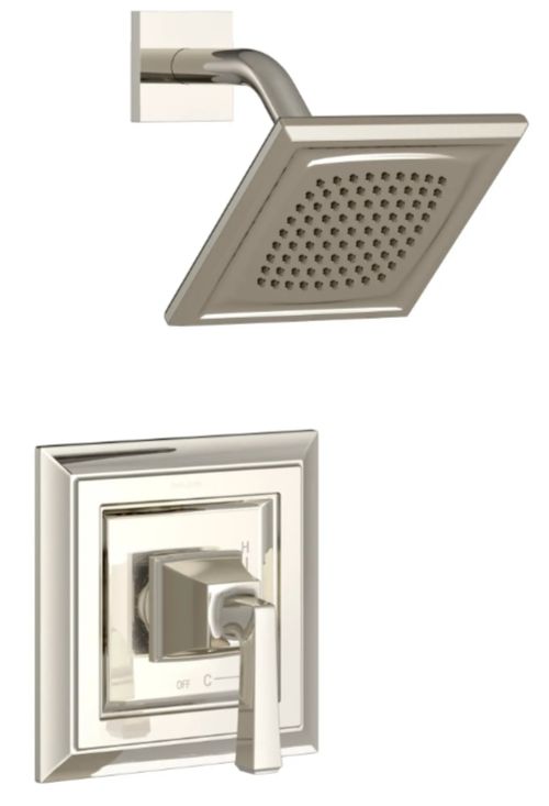 American Standard Town Square® S Polished Nickel Shower Trim Kit with Water-Saving Showerhead and Lever Handle-0