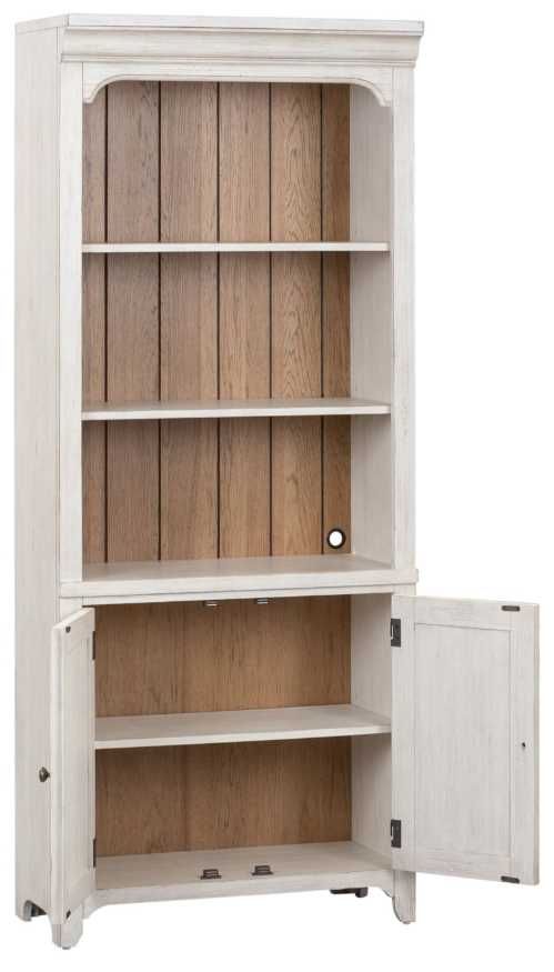 Liberty Furniture Farmhouse Reimagined Antique White/Chestnut Bookcase-3