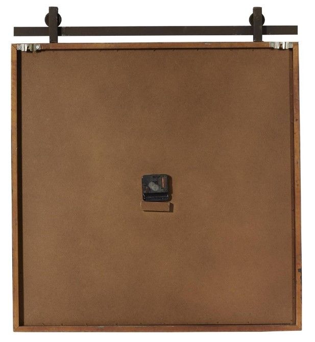 Deco Marche Brown Sliding Barn Door Style Wall Clock-1