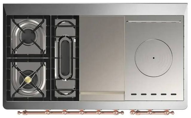 Ilve® Majestic III 48" Custom Pro Style Dual Fuel Natural Gas Range with Solid Door and Copper Trim-2