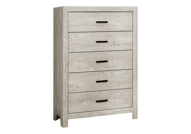 Monarch Specialties Inc. Bleached Oak 5-Drawer Chest-0