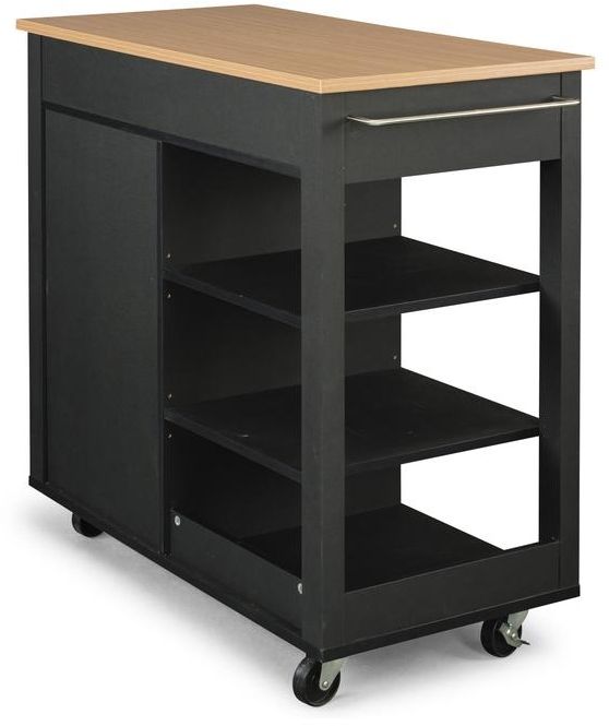 homestyles® Storage Plus Black Kitchen Cart-2