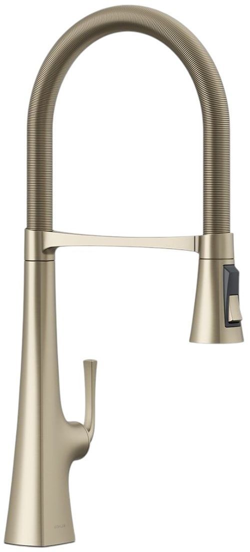 KOHLER® Graze® Vibrant Brushed Bronze 24" Semi-Professional Kitchen Sink Faucet with 3-Function Sprayhead-0