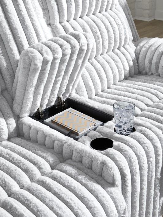Signature Design by Ashley® Rhines Falls Alloy Dual Power Reclining Loveseat with Console-4