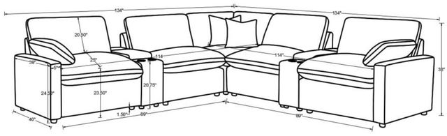 Coaster® Collins 7-Piece Gray Modular Power Reclining Sectional-4