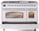 Ilve® Nostalgie II Series 48" White Pro Style Dual Fuel Range-4