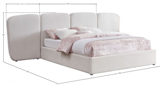 Meridian Furniture Shiloh Cream King Upholstered Panel Bed-3