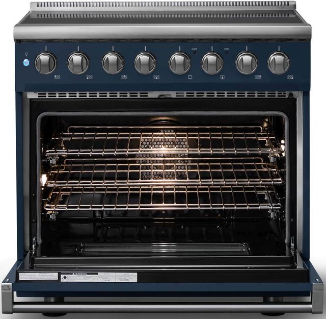 Viking® 5 Series 36" Slate Blue Pro Style Induction Range with Polished Chrome Trim-1
