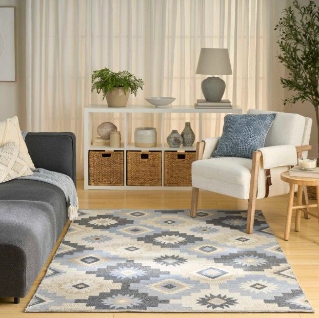 Nourison Home™ Copenhagen Ivory Navy 5'x7' Area Rug-1