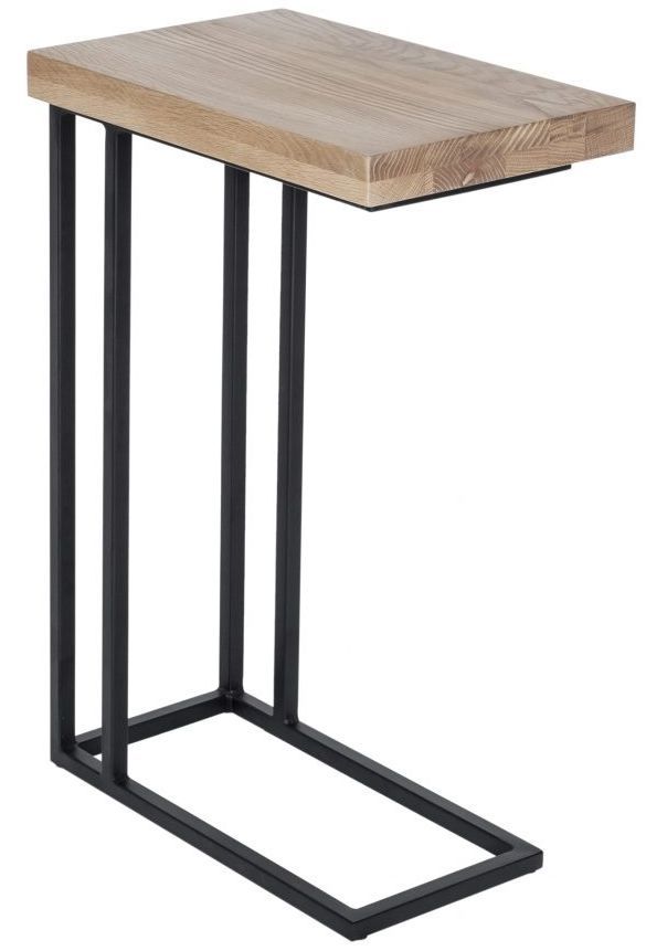 Moe's Home Collection Mila Natural C-Table with Black Metal Base-0