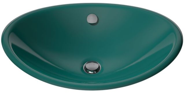 Kohler Iron Plains® Teal 20.75" Oval Vessel Bathroom Sink-4