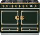 La Cornue CornuFé 110 43" Brand Hatch Green Pro Style Dual Fuel Range with Brushed Brass Trim-0