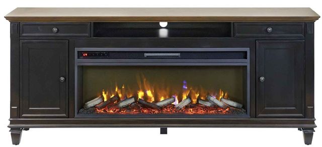 Martin Furniture Hartford Black 76" Fireplace TV Stand-1